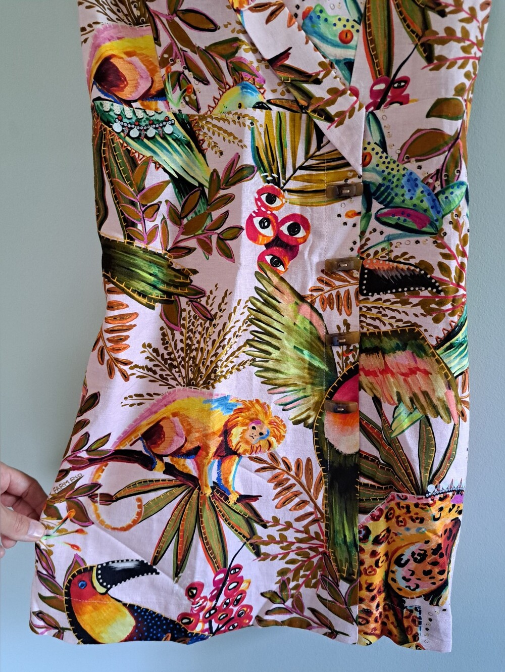 Farm Rio Into The Jungle Ruffled Minidress. - Picture 10 of 14